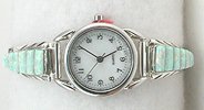  Native American Indian Jewelry; Navajo Sterling Silver opal watch 