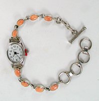 Hand made Native American Indian Jewelry; Navajo Sterling Silver watch  bracelet