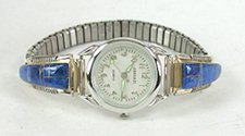 Authentic Native American Sterling Silver and Lapis Lazuli Watch tips by Navajo Arlene Yazzie