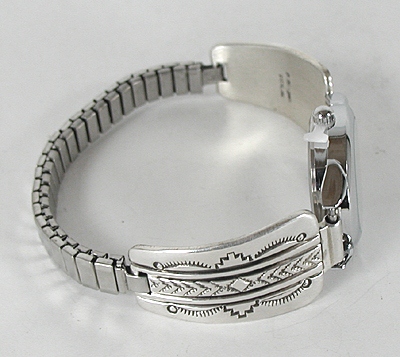 Authentic Native American sterling silver Watch tips by Navajo silversmith Bruce Morgan