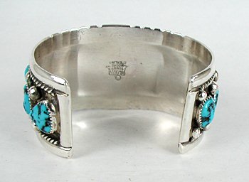 Authentic Native American Navajo Tommy Moore Kingman Turquoise Watch Cuff