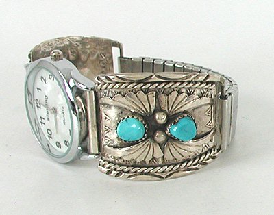 Sterling Silver and Turquoise Watch Tips