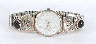 Authentic Native American Onyx Watch Tips by Navajo Albert Yazzie