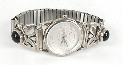 Authentic Native American Onyx Watch Tips by Navajo Albert Yazzie