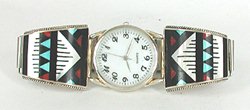Sterling Silver and stone inlay Watch Tips