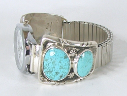 Authentic Native American Turquoise Watch Tips by Navajo artist Mike Platero