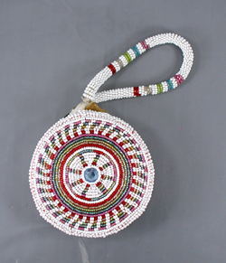 Authentic Native American Indian Buckskin bag with beaded coin purse by Oglala Lakota artisan from Native West Trading Post