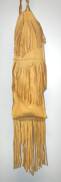 Authentic Native American Indian fringed buckskin pipe bag by Lakota artisan Anita Brown