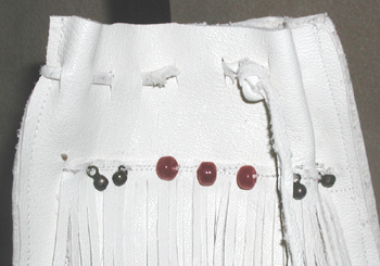 Authentic Native American Indian hand beaded fringed buckskin pipe bag by Lakota artisan Anita Brown
