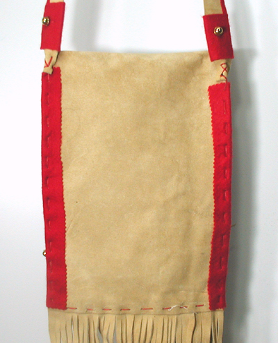 Authentic Native American Indian fringed beaded medallion buckskin purse bag by Lakota artisan Belle Star Boy