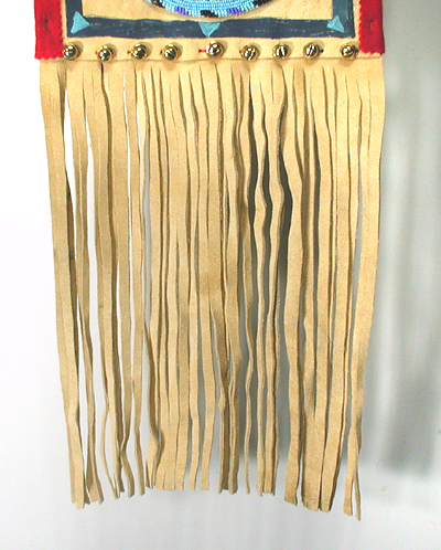 Authentic Native American Indian fringed beaded medallion buckskin purse bag by Lakota artisan Belle Star Boy