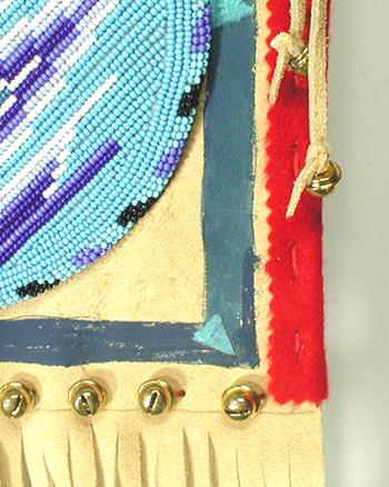Authentic Native American Indian fringed beaded medallion buckskin purse bag by Lakota artisan Belle Star Boy