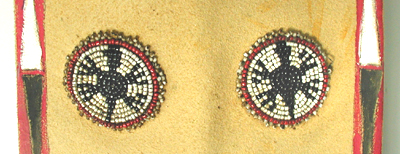 Authentic Native American Indian fringed pipe bag with beaded turtle medallions by Apache artisan Carl Pierce