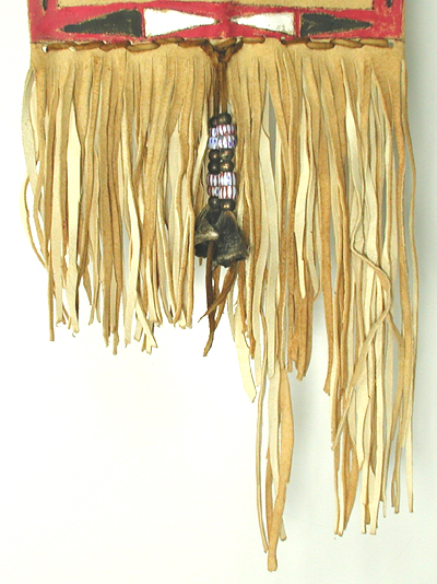 Authentic Native American Indian fringed pipe bag with beaded turtle medallions by Apache artisan Carl Pierce