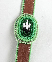 Authentic Native American handmade buckskin Neck Bag with beaded feathers and four colors medicine wheel by Navajo artisan Shannon Fast Horse 