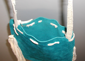 Authentic Native American fringed turquoise leather Possible Bag by Lakota artisan Anita Brown
