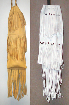 Authentic Native American traditional plains Indian tobacco pouch with sacred catlinite pipestone disc by Lakota artist Alan Monroe