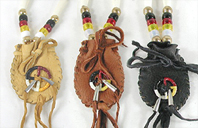Authentic Native American Small Mediciine Bag with Quill Medicine Wheel by Lakota Artist Alan Monroe