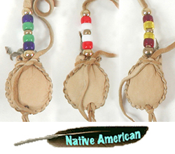 Authentic Native American Butter Buckskin Sage Bag with glass and brass beads by Lakota artisan Alan Monroe