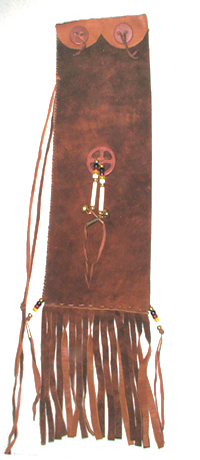 Authentic Native American  plains Indian pipe bat with sacred catlinite pipestone medicine wheel and discs by Lakota artist Alan Monroe