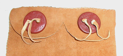 Authentic Native American traditional plains Indian tobacco pouch with sacred catlinite pipestone disc by Lakota artist Alan Monroe