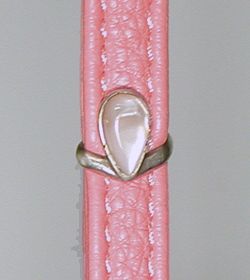 pink PU leather crossbody phone bag with sterling silver knifewing and ebellishments