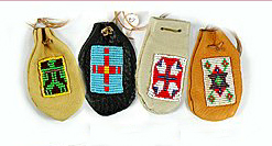 Native American Indian Buckskin Beaded Medicine Bag