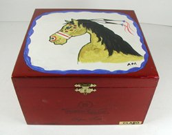 Hand painted smudge jewelry treasure box by Lakota Alan Monroe