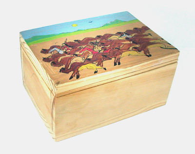 Authentic Native American Lakota Sioux Indian Cigar Box Art Smudge and Treasure Box by Lakota Travis Harden and Belle Starboy