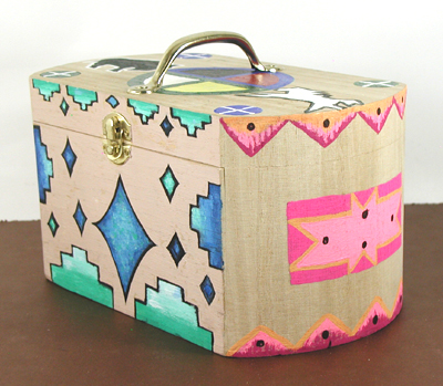 Authentic Native American Lakota Sioux Indian Box Art Smudge and Treasure Box by Lakota artisan Morning Star Zephier