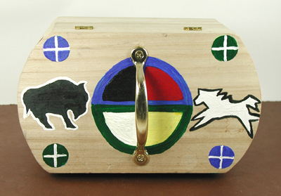 Authentic Native American Lakota Sioux Indian Box Art Smudge and Treasure Box by Lakota artisan Morning Star Zephier