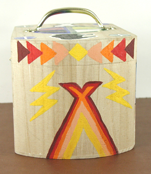 Authentic Native American Lakota Sioux Indian Box Art Smudge and Treasure Box by Lakota artisan Morning Star Zephier