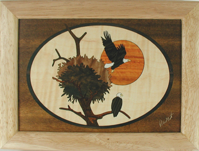 Eagles' Nest marquetry medium smudge or treasure box