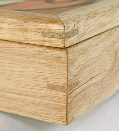 splined miter joint on marquetry medium smudge or treasure box
