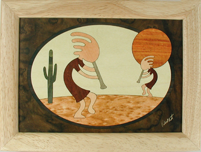 kokopelli marquetry medium smudge or treasure box