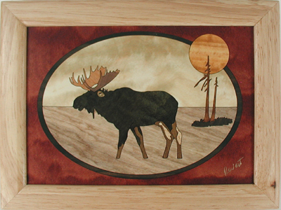 moose marquetry medium smudge or treasure box