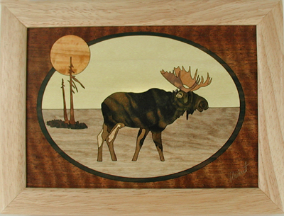moose marquetry medium smudge or treasure box