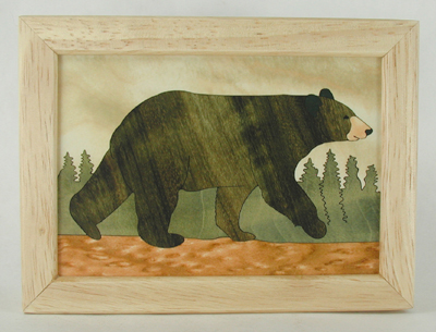 Bear marquetry small smudge or treasure box