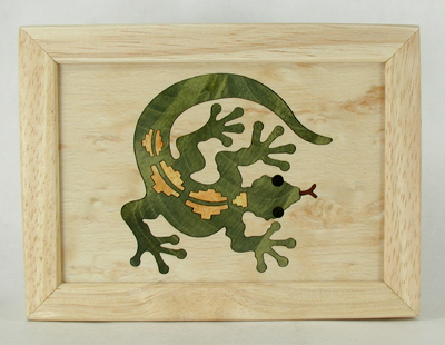 Lizard marquetry small smudge or treasure box