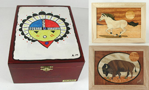 Native American Indian ceremonial horse jewelry box