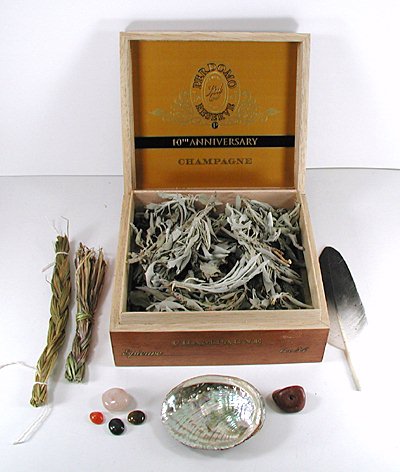 Sacred Smoke Bowl Blessing Cigar Box Smudge Kit