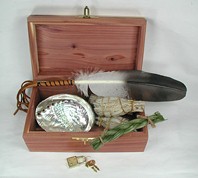 Native American Indian Sacred Smoke Bowl Blessing Smudge Kit