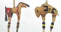 Authentic Native American Lakota Indian Spirit Animal fetish of painted leather stuffed with sage