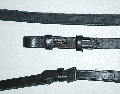 Libertyville Black Rubber Lined Leather Dressage or English Hunt Reins