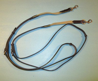 State Line Newbury Leather Side Reins with Elastic Inserts