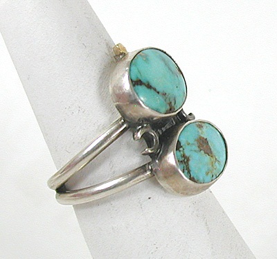 vintage sterling silver  turquoise ring size 7 1/4