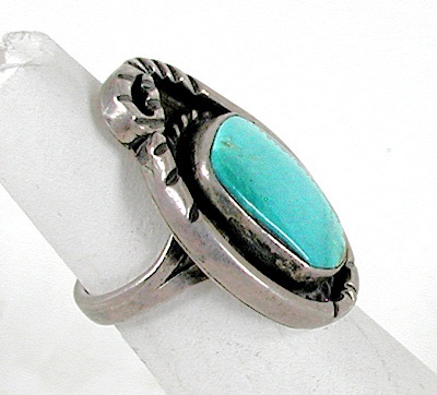 vintage sterling silver  turquoise ring size 6 1/4