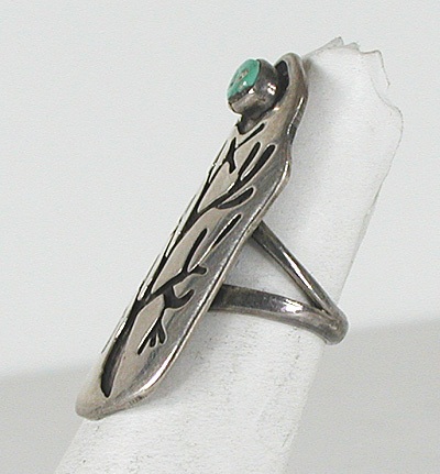 vintage sterling silver turquoise tree ring size 6 1/2