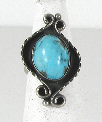 vintage sterling silver turquoise ring size 5 3/4