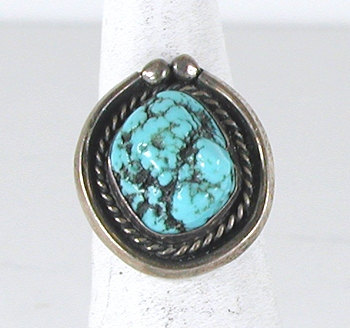 vintage sterling silver turquoise ring size 6 1/2